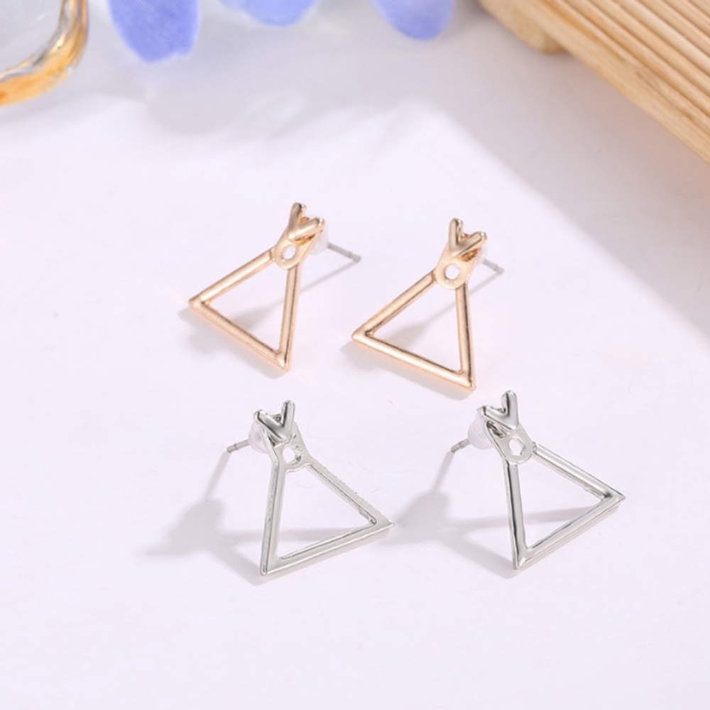 Dainty Geometric Peekaboo Earrings - Picture 11 of 11